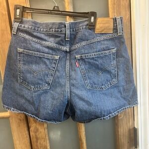 Levi's Premium‎ Women 80s Mom High Rise Zip Fly Jeans Short Size 31 Blue